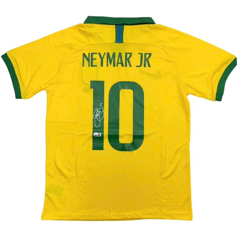 Autographed/Signed Neymar Jr. Brazil Soccer Futbol Jersey Beckett BAS COA