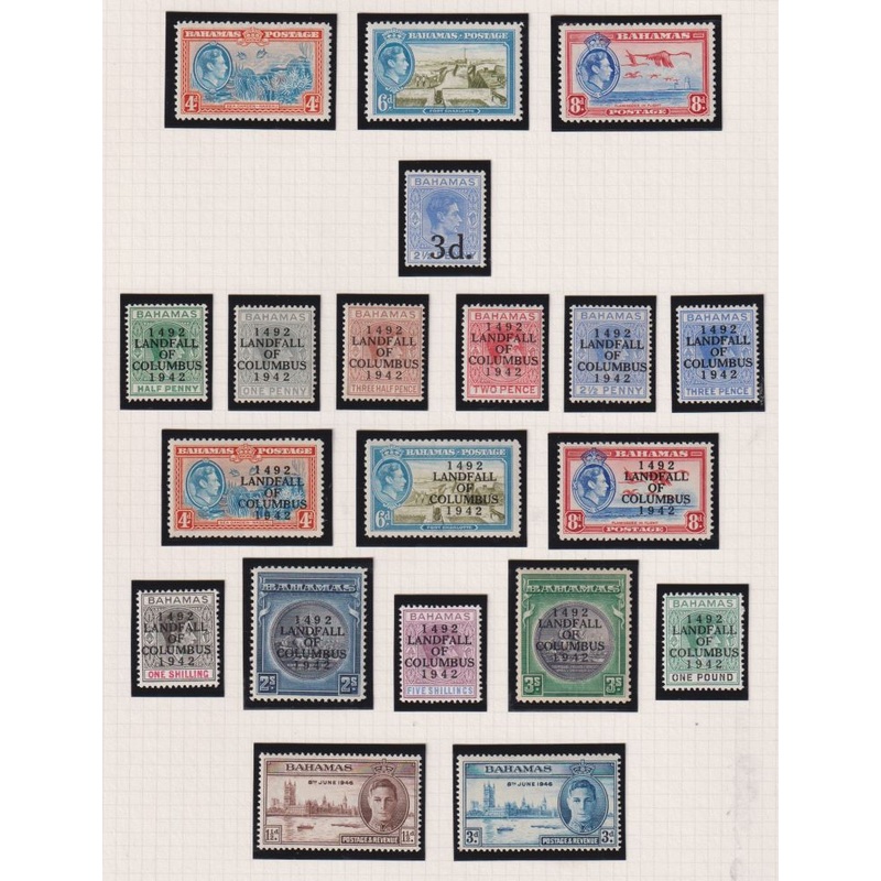 BAHAMAS 1942 LANDFALL SET SUPERB UNMOUNTED MINT