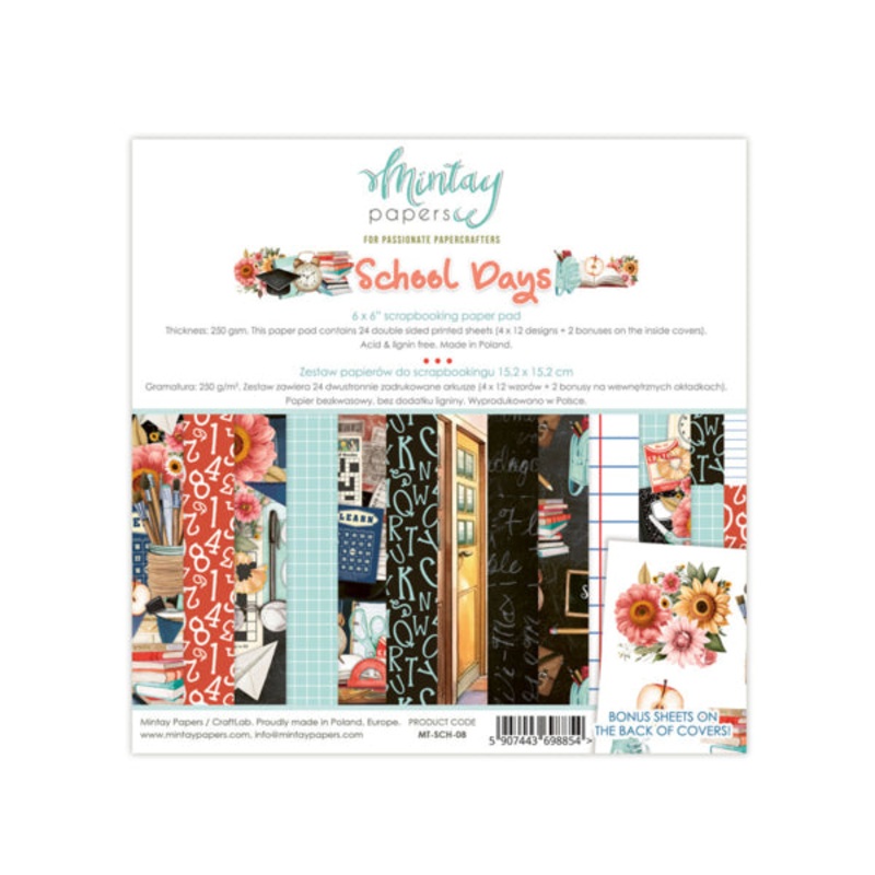 MINTAY PAPERS 6 X 6 PAPER PAD – SCHOOL DAYS