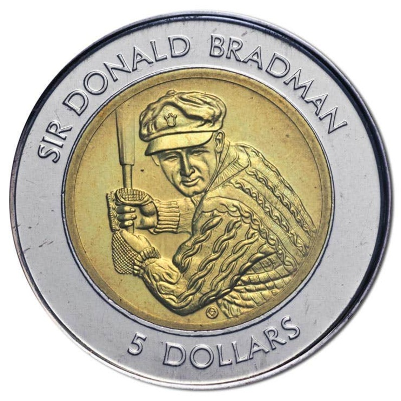 Sir Donald Bradman 1996 $5 Bimetal Uncirculated Coin