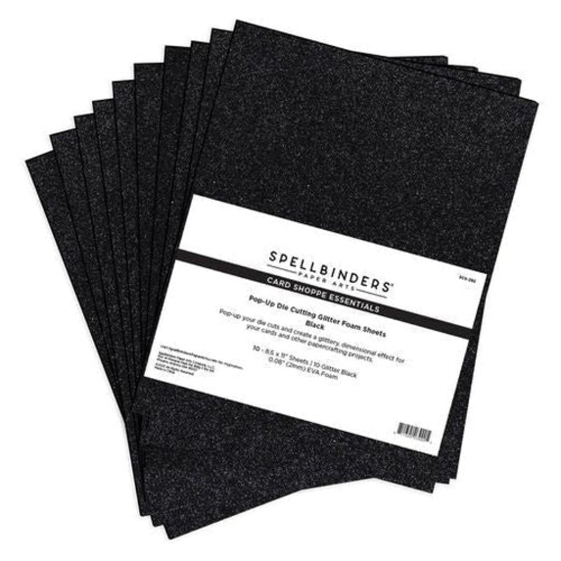 Spellbinders Pop-Up Die Cutting Glitter Foam Sheets – Black