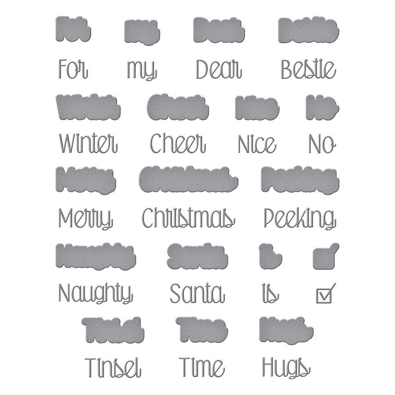 Spellbinders Tinsel Time Sentiments Etched Dies from the Tinsel Time Collection