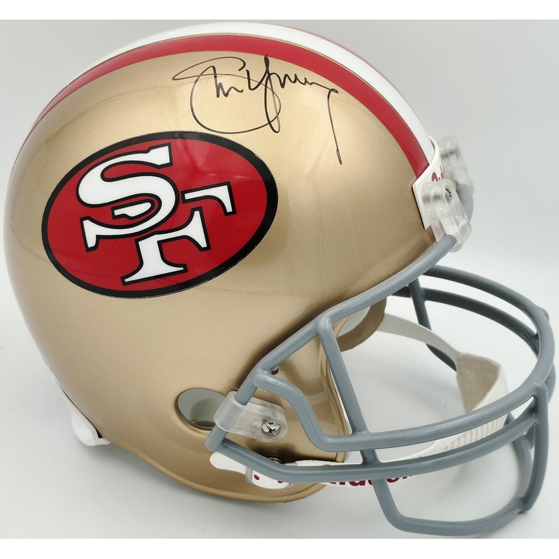 Steve Young Autographed 49ers Gold Full Size Replica Helmet Beckett QR #BR49988