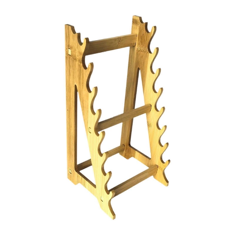 Sword Stand 8 Tier Stand Storage Shelf Desktop Easy Installed Game Organiser Solid Wood Premium Stand Cosplay Blade Holder Ref: 3313