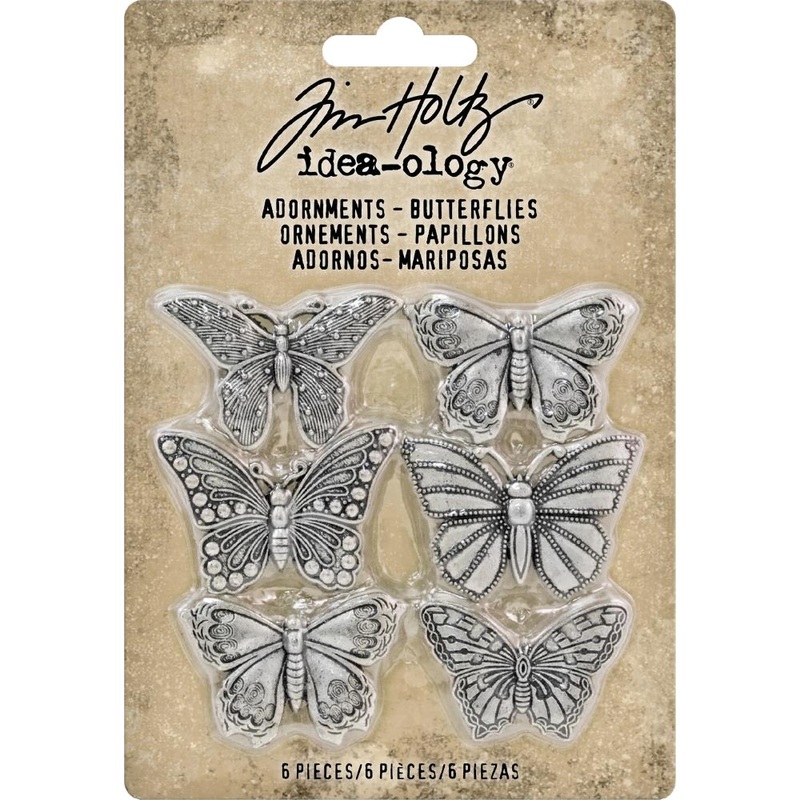 Tim Holtz Idea-Ology – Metal Adornments 1 6/Pkg Butterflies