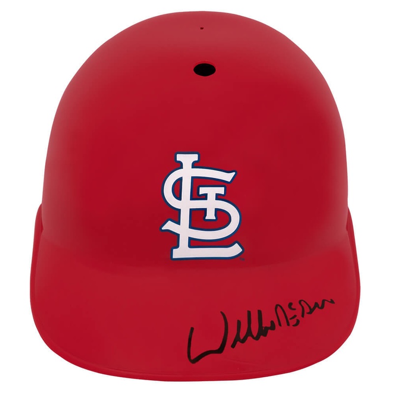 Willie McGee Signed Cardinals Souvenir Replica Batting Helmet – (SCHWARTZ COA)