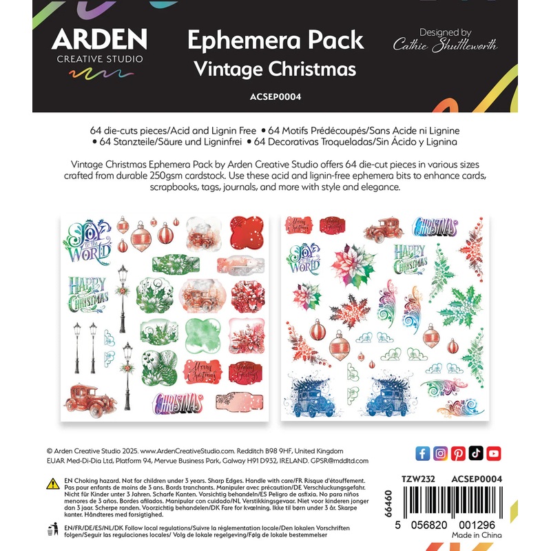 Arden Creative Studio Vintage Christmas Ephemera Pack