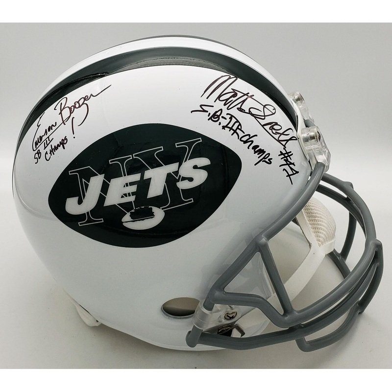 Emerson Boozer & Matt Snell Signed Full Size New York Jets Helmet (JSA COA)