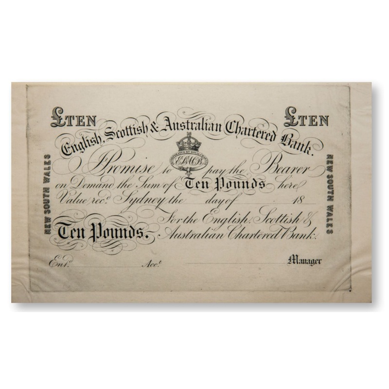 ES&A Chartered Bank 18__ Proof 10 Banknote Very Fine