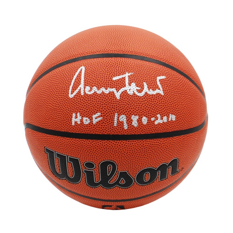 Jerry West Signed Los Angeles Lakers Wilson NBA Basketball with HOF 1980-2010