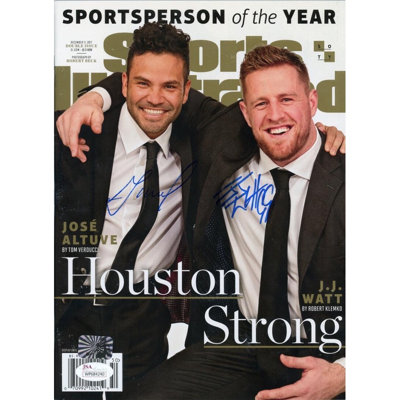 JJ Watt/Jose Altuve Autographed Sports Illustrated 2017 Magazine – JSA W Auth