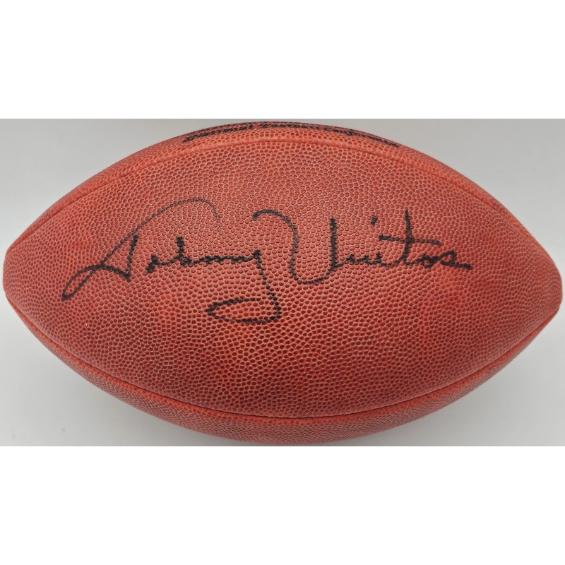 Johnny Unitas Autographed NFL Leather Football Baltimore Colts Beckett #A75849