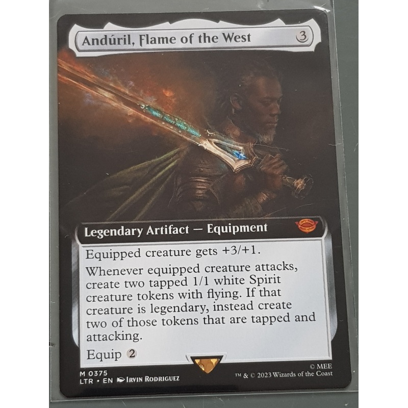 Magic the Gathering Lord of the Rings Anduril, Flame of the West LTR #375 (Extended Art) Trading Card