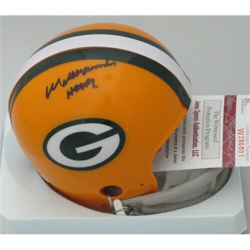 Packers Hall of Famer WILLIE WOOD Signed Mini Helmet #4 AUTO w/ HOF ’89 – JSA