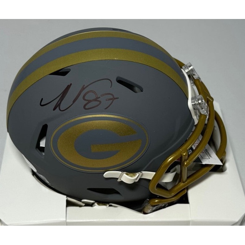 Packers Receiver ROMEO DOUBS Signed Riddell SLATE Speed Mini Helmet AUTO – JSA