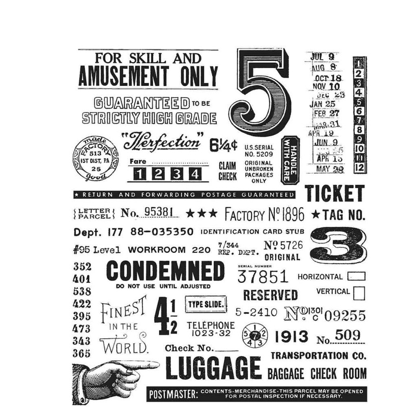 Tim Holtz Cling Stamps 7X8.5 Eccentric