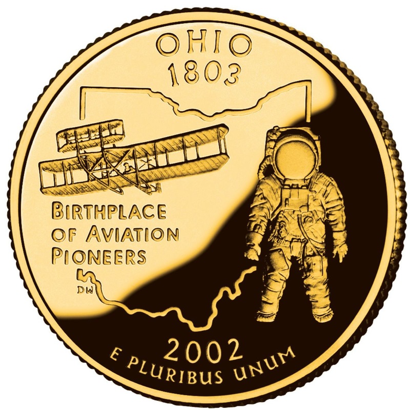 US State Quarters 2002 Ohio Gold-plated Coin