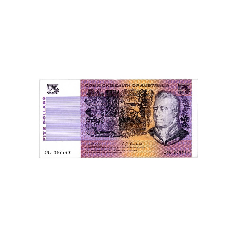 Australia 1969 $5 R203SF Phillips/Randall First Prefix about Uncirculated Star Note