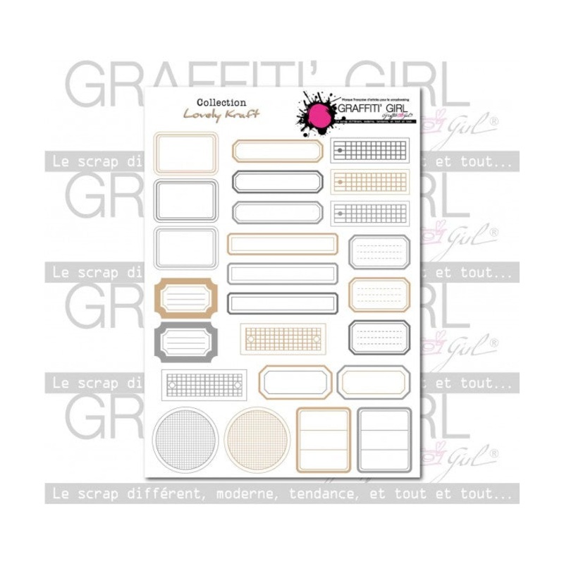 Graffiti Girl die cut tags Lovely Kraft