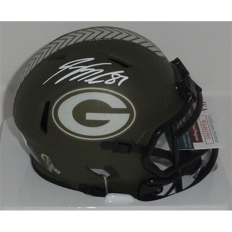 Packers JORDY NELSON Signed Riddell 2022 SALUTE Speed Mini Helmet AUTO – JSA
