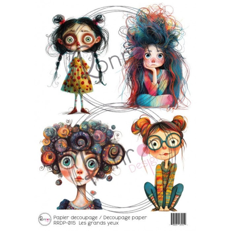 Ronron designs -Papier de riz:  Les Grands Yeux