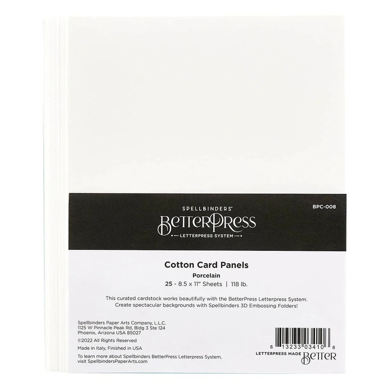 Spellbinders Better Press Letter Press System Cotton Cardstock 8.5X11 – Porcelain