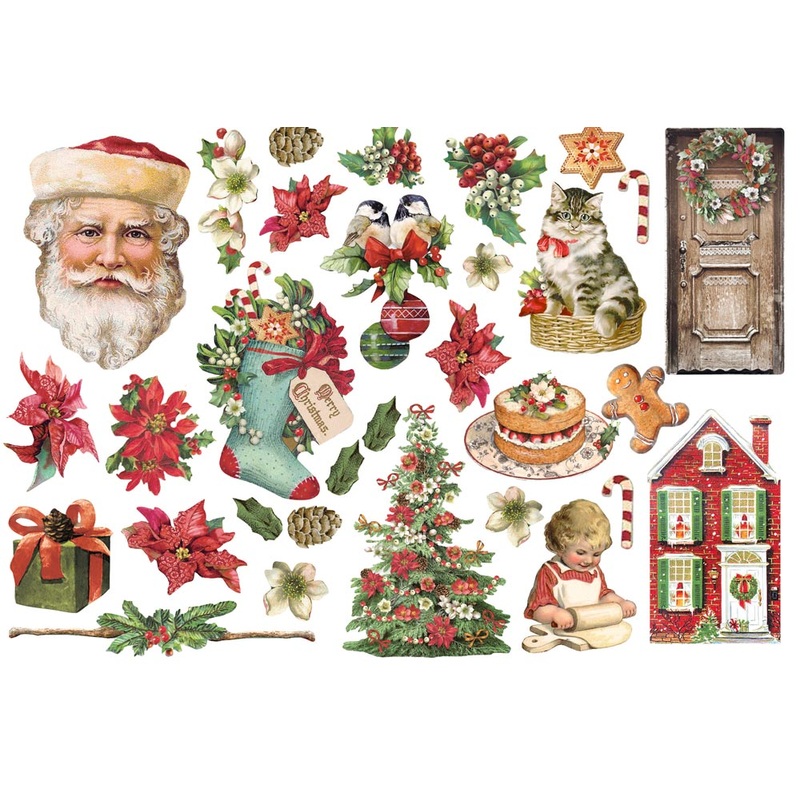 Stamperia Cardstock Ephemera Paper Cut Outs Classic Christmas