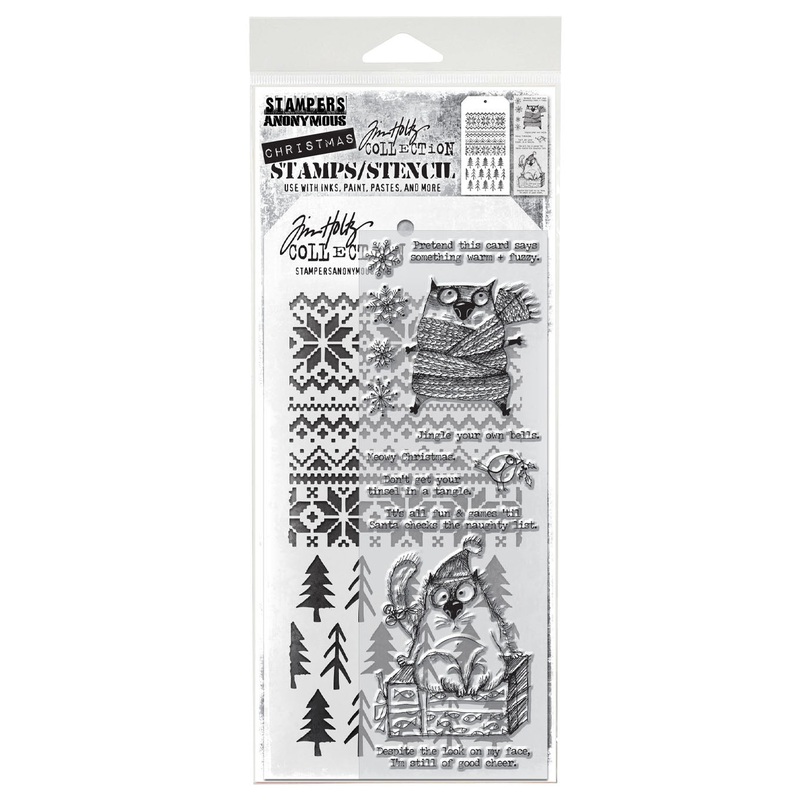 Stampers Anonymous Media #34 Tim Holtz Clear Stamp and Stencil