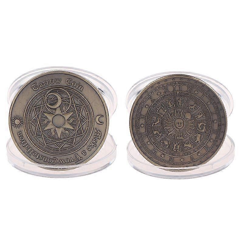 1Pc Tarot Wishing Commemorative Coin Sun Moon Constellation Challenge Coins