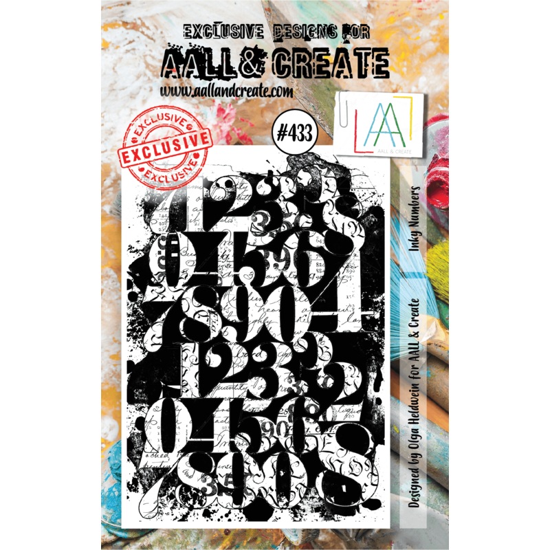 #433 – A7 Clear Stamp Set – Inky Numbers