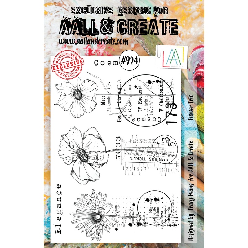 AALL & Create #924 – A5 STAMP SET – FLOWER TRIO
