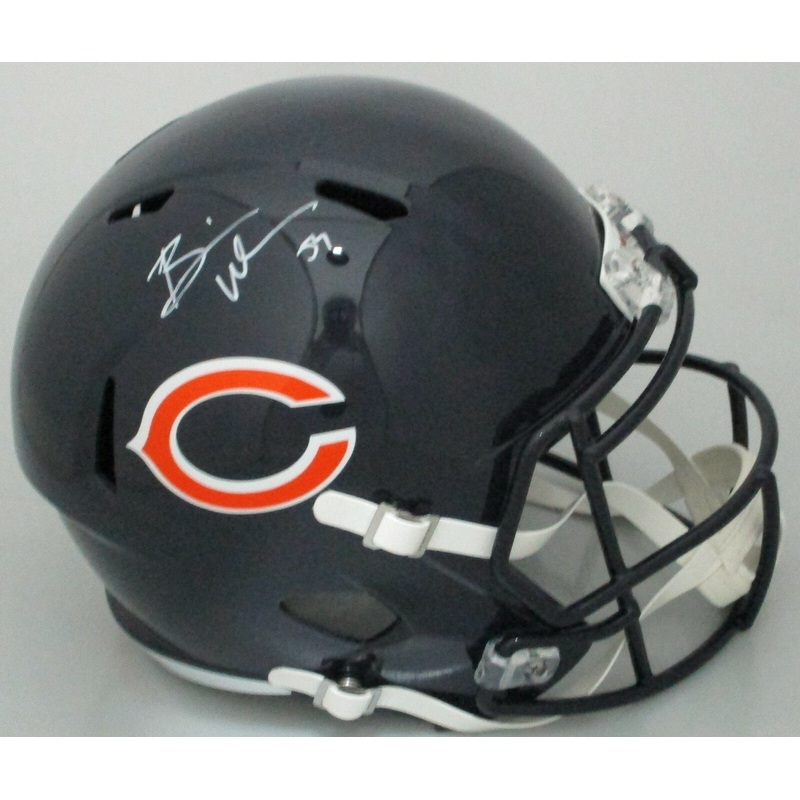 Bears HOFer BRIAN URLACHER Signed Full Size Replica Speed Helmet AUTO – JSA