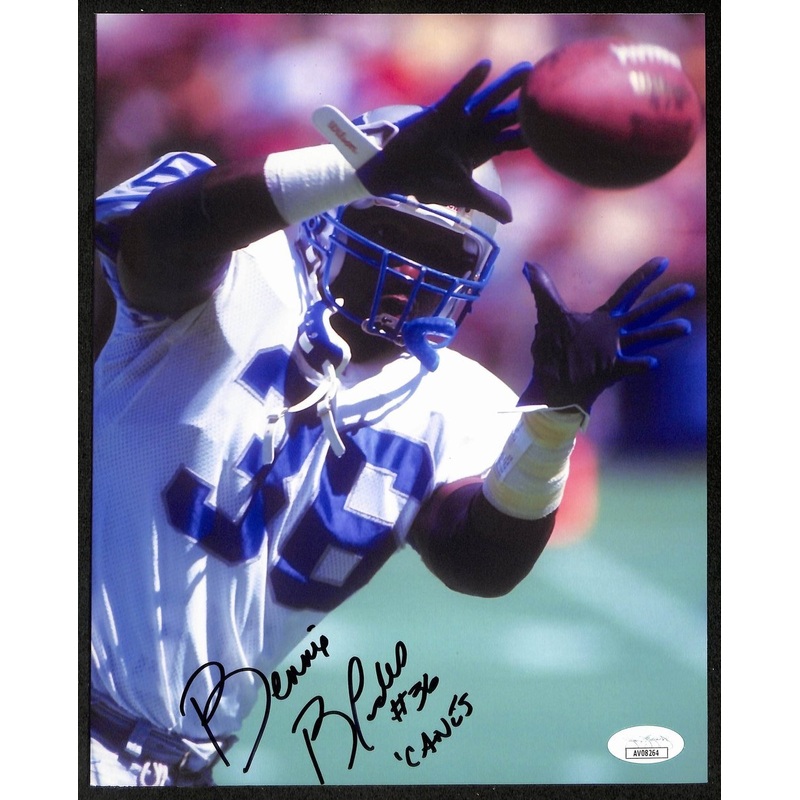 Bennie Blades Signed/Inscribed Canes 8×10 Photo Detroit Lions JSA 195941