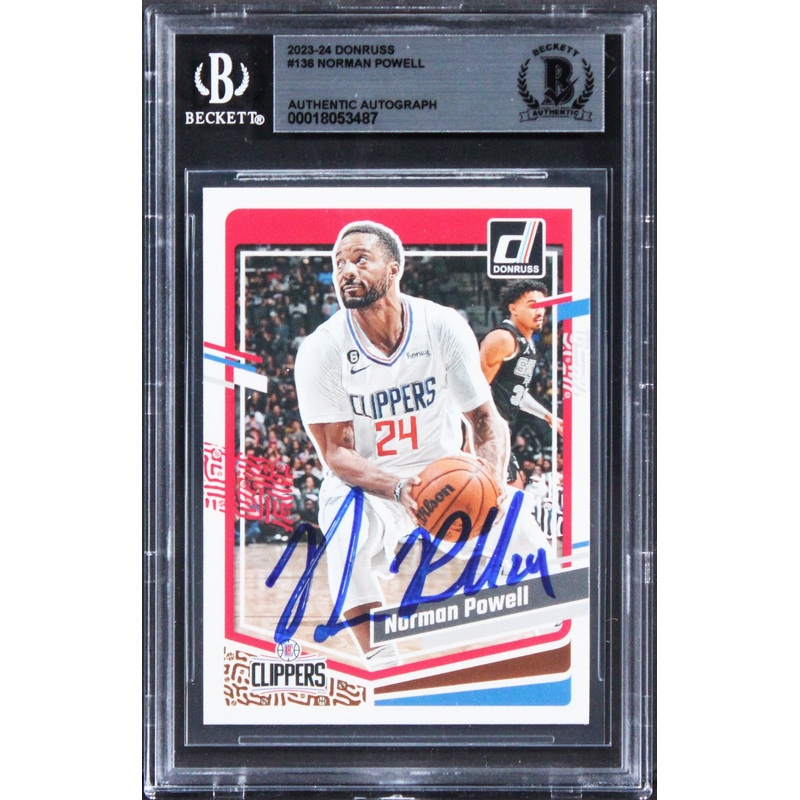 Blazers Norman Powell Authentic Signed 2023 Donruss #136 Card BAS Slabbed