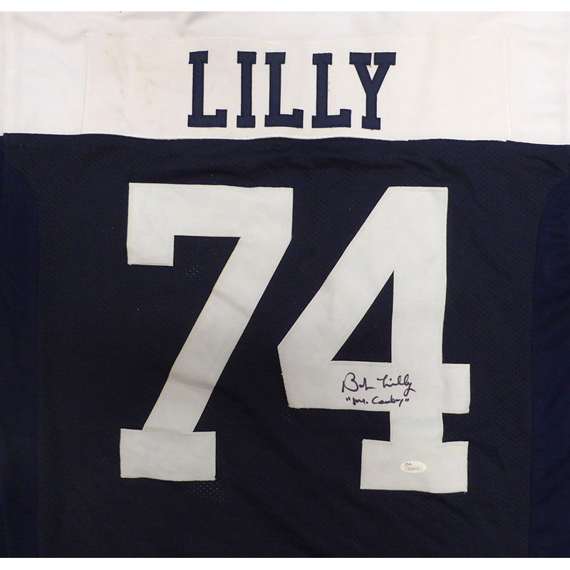 Dallas Cowboys Bob Lilly Autographed Blue Jersey Mr. Cowboy JSA #W909978