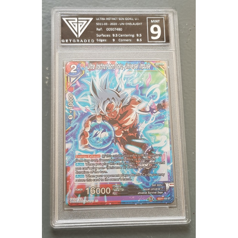 Dragon Ball Super Card Game Ultra Instinct Son Goku Universal Impulse SD11-03 (GetGraded 9) Foil Trading Card