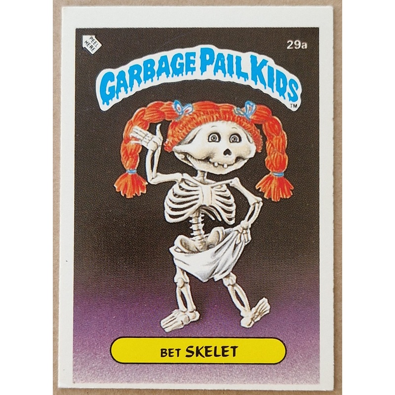 Garbage Pail Kids Original Series 1 #29a – Bet Skelet Sticker (Dutch Test Set)