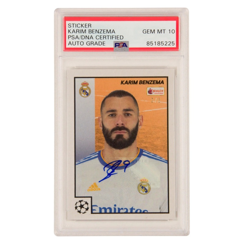 Karim Benzema Signed 2021-22 Topps Merlin 97 UCL Orange /5 – PSA 10 Autograph