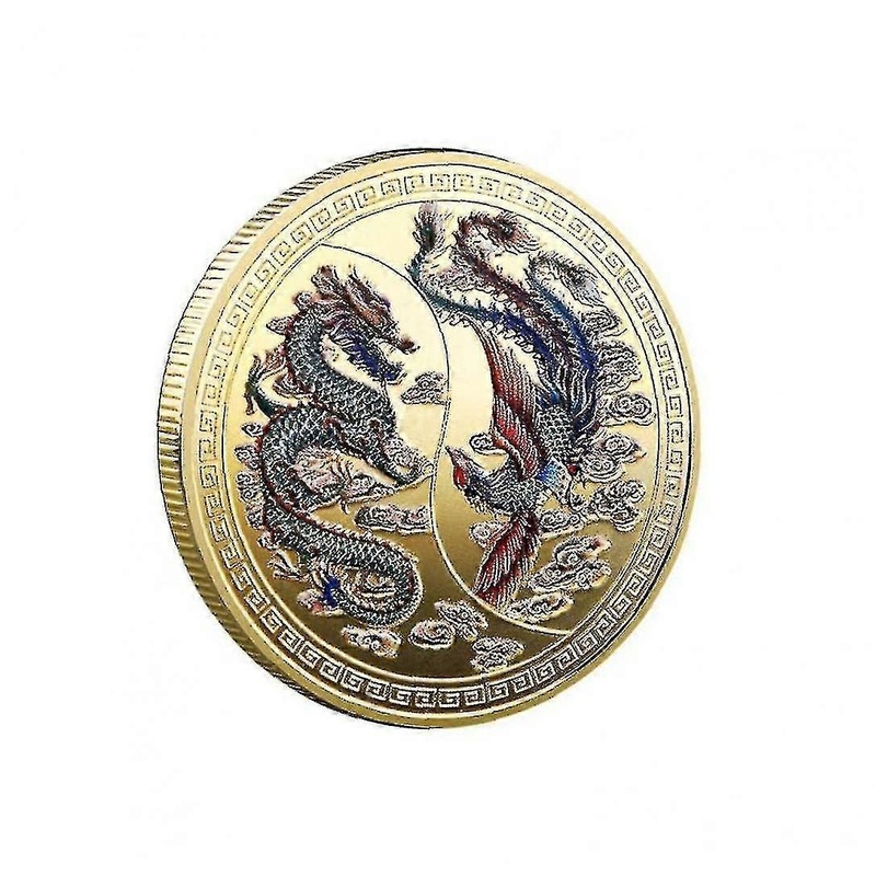 Lucky Coin Chinese Phoenix Commemorative Coin Gold Art Collectable Iron Coins For Couple