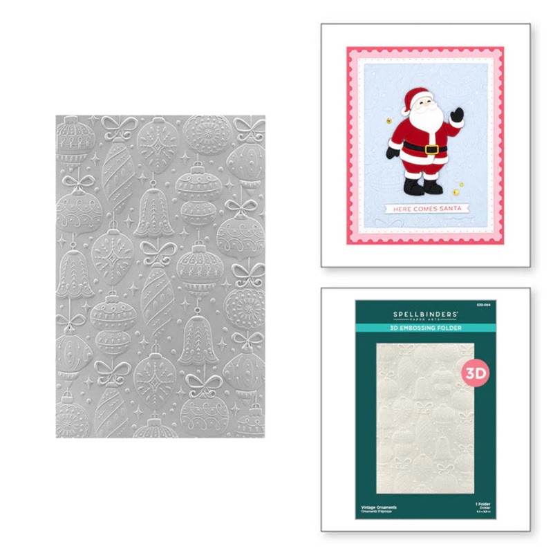Spellbinders – Vintage Ornaments 3D Embossing Folder from the Classic Christmas Collection