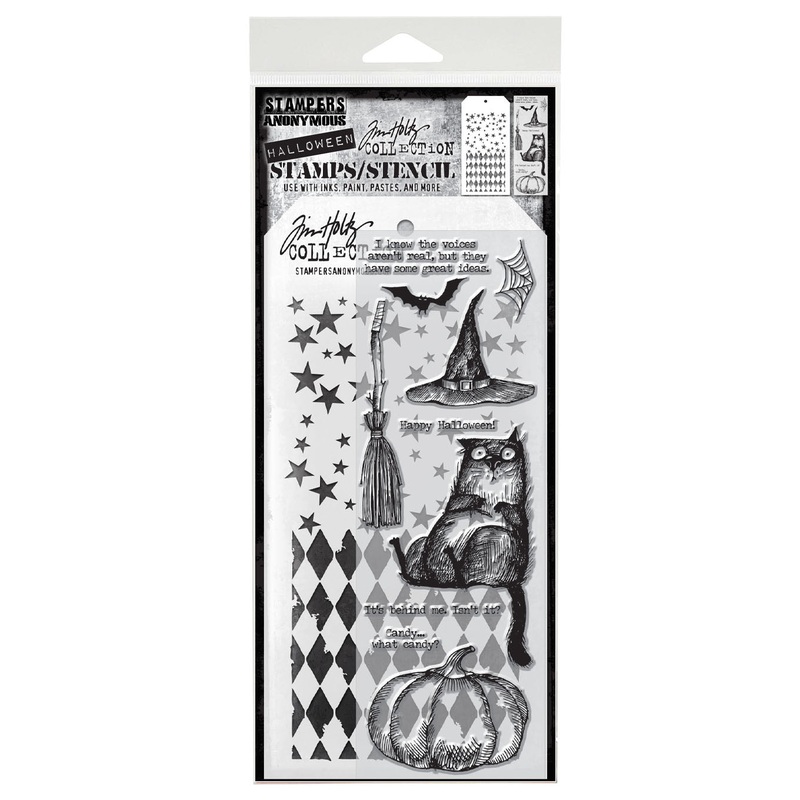 Stampers Anonymous Media #25 Tim Holtz Clear Stamp and Stencil