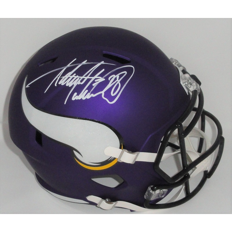 Vikings ADRIAN PETERSON Signed Riddell Full Size Replica Speed Helmet AUTO – JSA