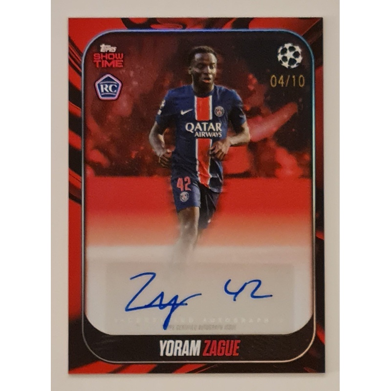 2024-25 Topps Show Time UCC Card Collection Yoram Zague Showcase Red Parallel /10 Rookie Autograph Card