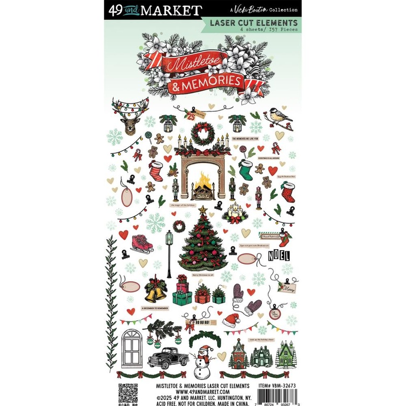 49 And Market Laser Cut Outs Elements, Mistletoe And Memories