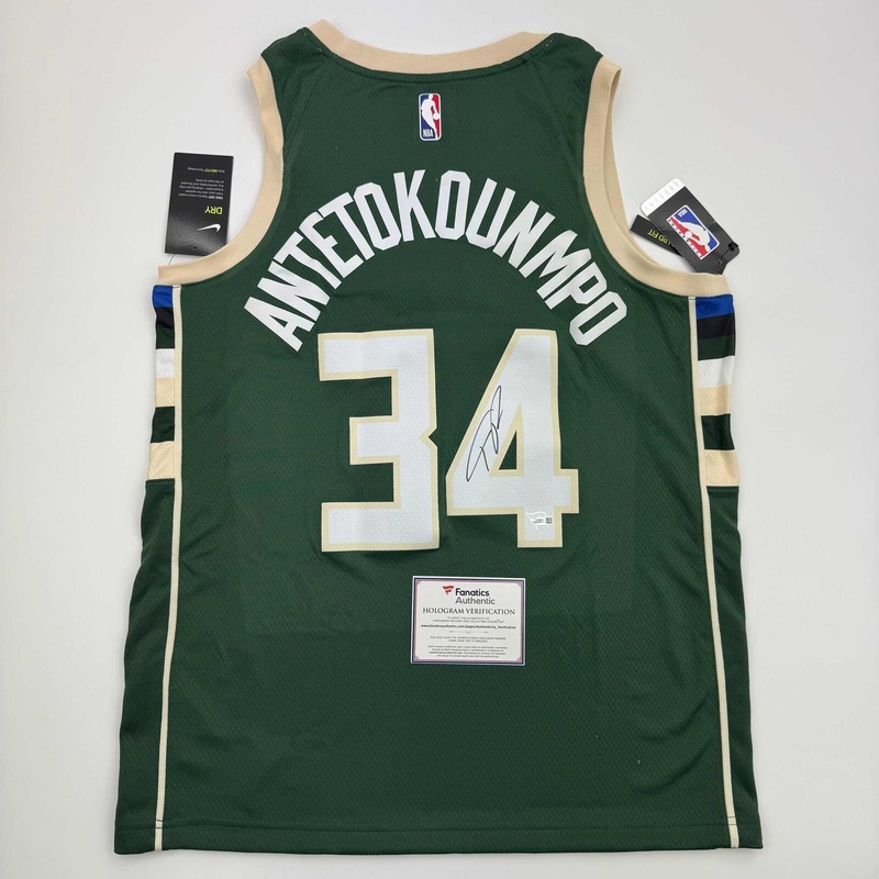 Autographed/Signed Giannis Antetokounmpo Bucks Green Custom Jersey Fanatics COA