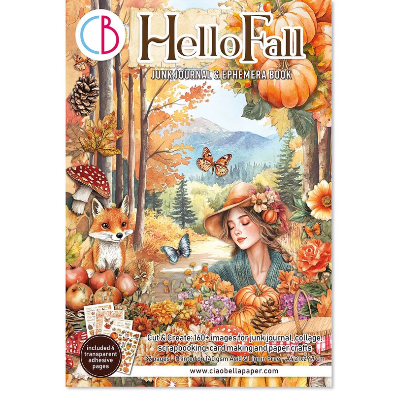 Ciao Bella – Hello Fall Junk Journal Ephemera Book A4 32/Pkg