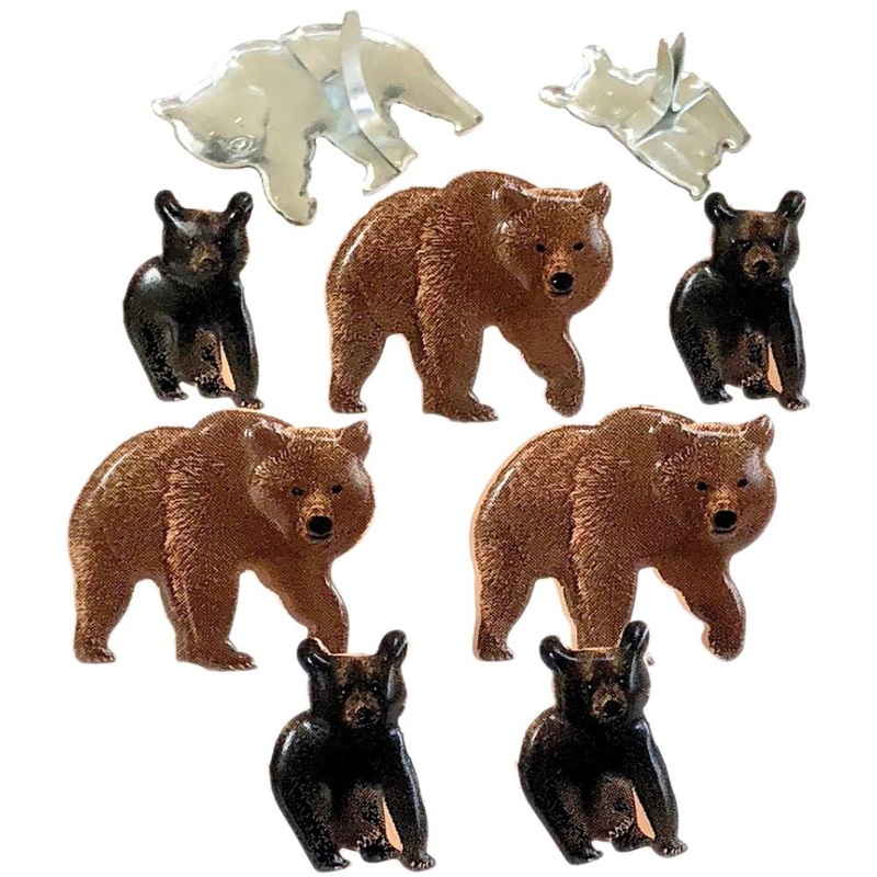 Eyelet Outlet Shape Brads 12/Pkg Bear