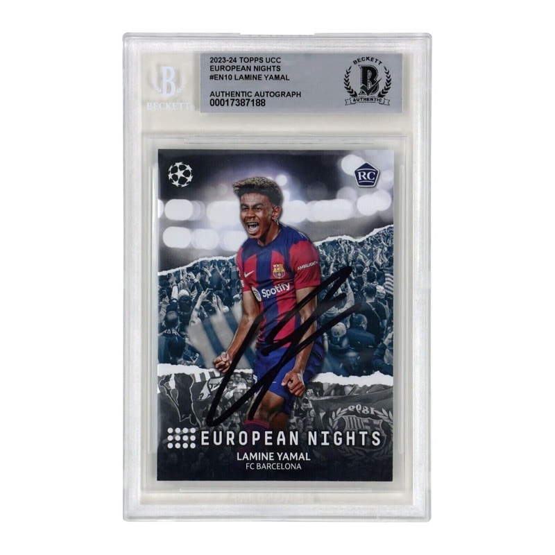 Lamine Yamal Signed 2023-24 Topps European Nights Rookie Card – BGS Authentic