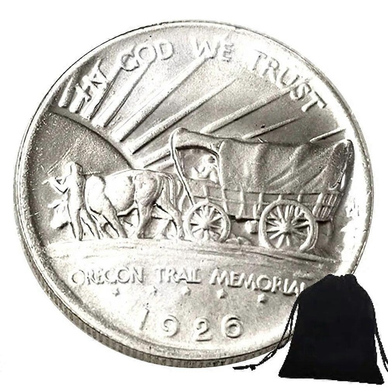 Luxury Oregon Half-Dollar Eagle Couple Art Coins Memorial Pocket Gift Coin Commemorative Morgan Dollar Good Luck Coin+Gift Bag