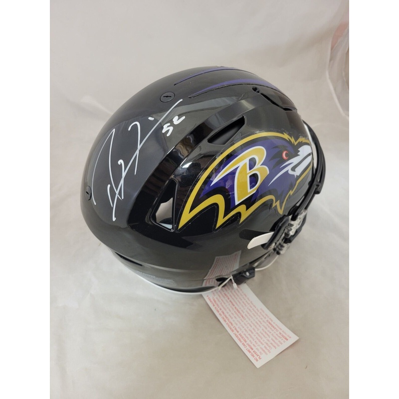 RAY LEWIS SIGNED BALTIMORE RAVENS SPEEDFLEX AUTHENTIC HELMET BECKETT QR